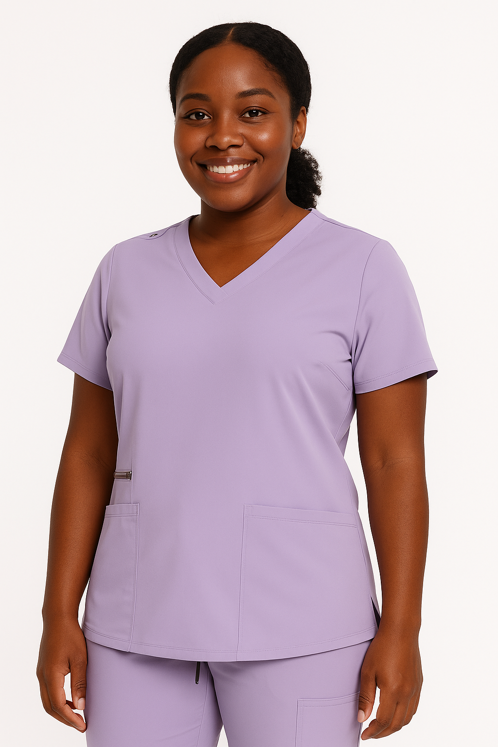 Medichic™ "Ruth" Women's V-Neck Zipper Pocket Scrub Top