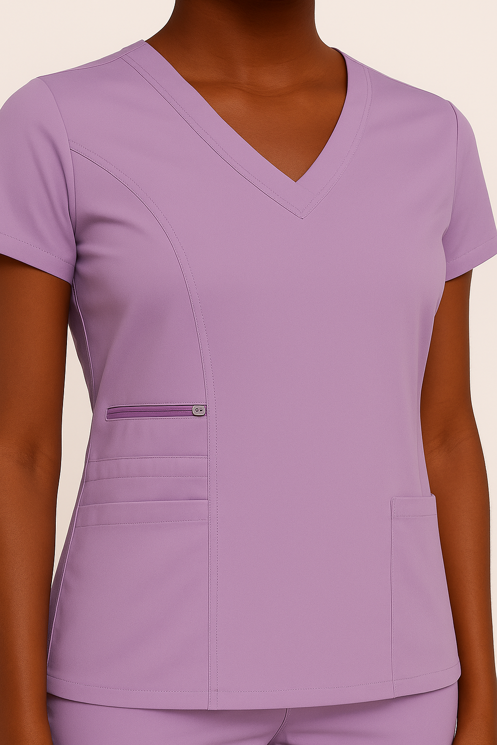 Medichic™ "Ruth" Women's V-Neck Zipper Pocket Scrub Top