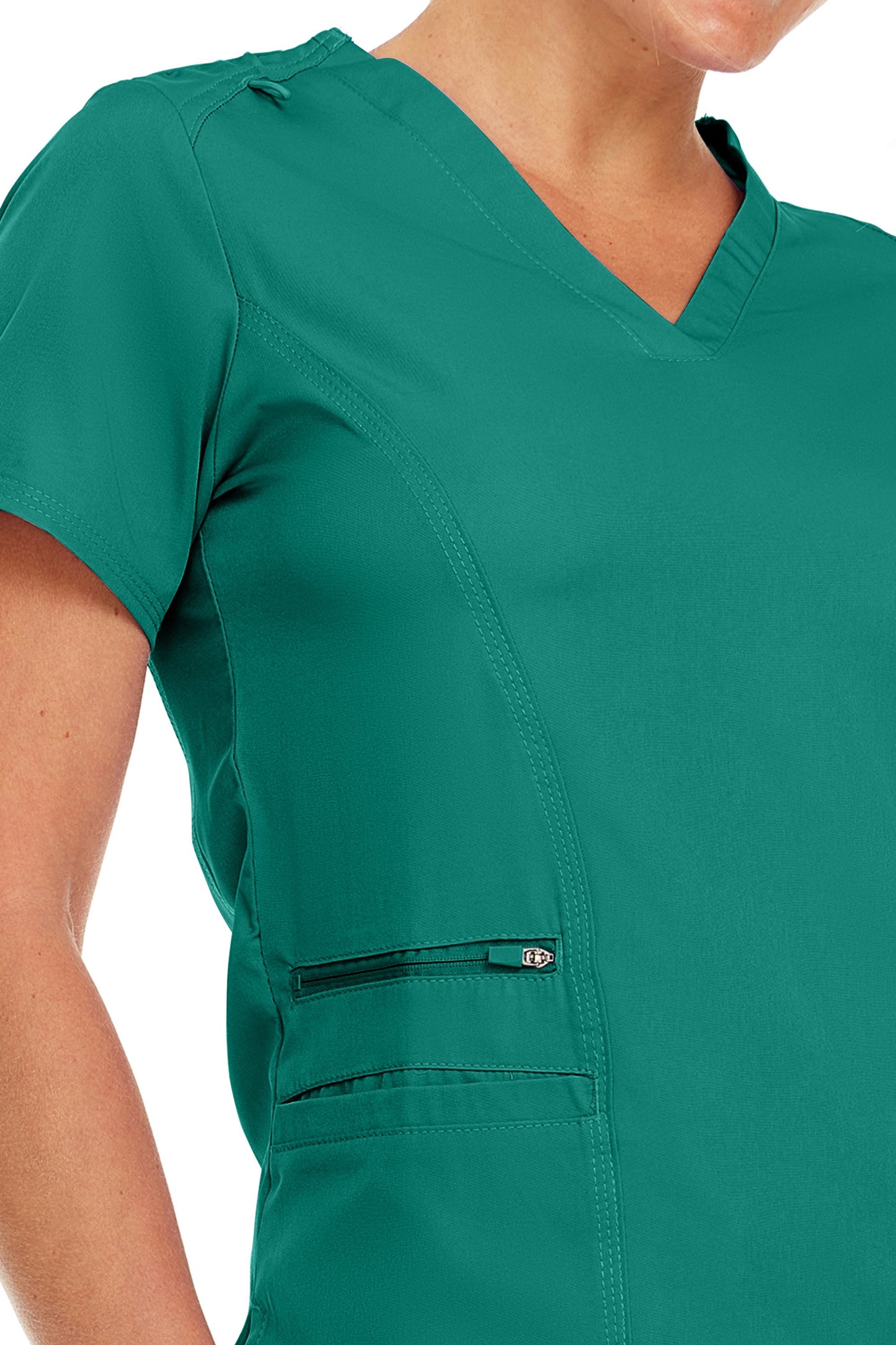 Medichic™ "Ruth" Women's V-Neck Zipper Pocket Scrub Top